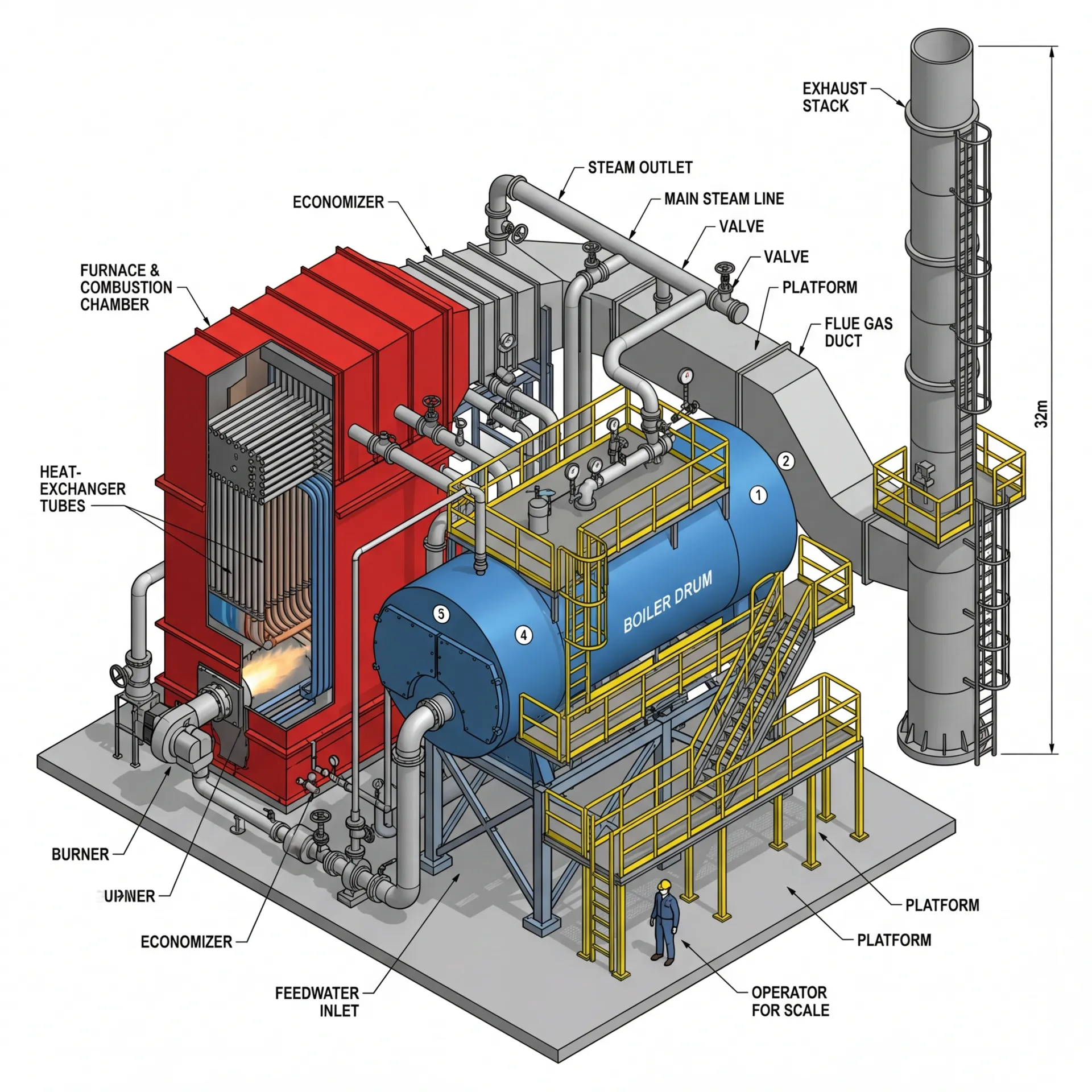 Industrial Boiler 3D Model